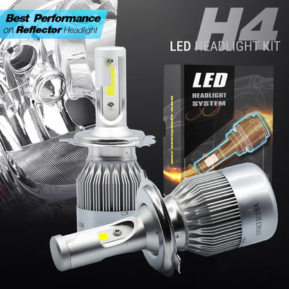 H4 All in One 100W 10000LM CREE LED Headlight DRL Kit/High/Low Beam/Fog Lamp Kit Light Bulbs White (H4, White)