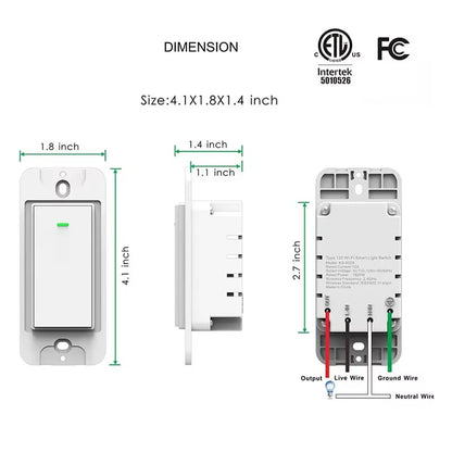 Tuya Wifi Wall Button Switch US Smart Home Wireless Light Physical Switches Voice Remote Control Works with Alexa Google Home