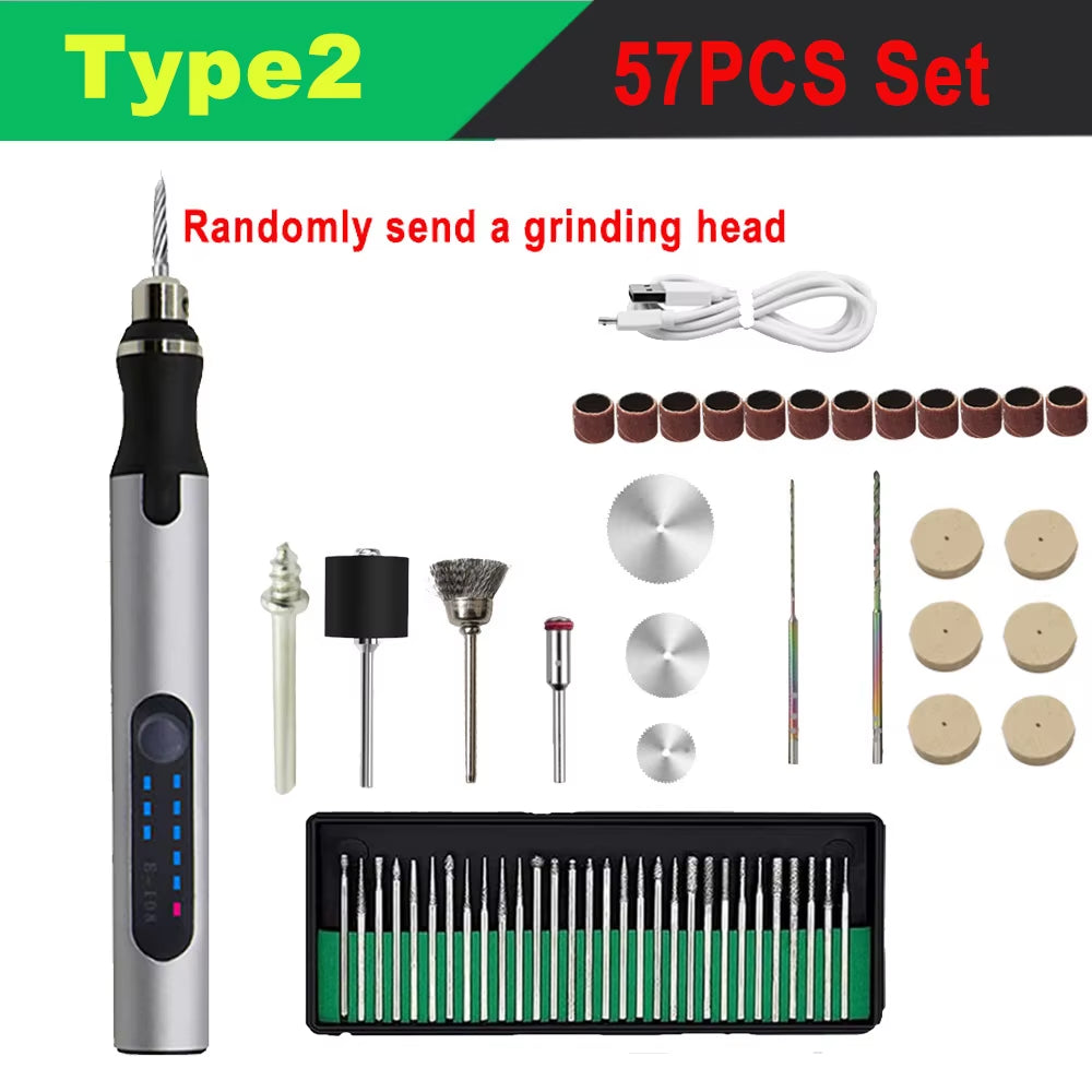 Electric Mini Grinder Engraving Pen Graveerpen Wireless Grinder with Battery Cordless Micro Rotary Tools Drill for Jewelry Metal