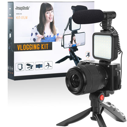 Compatible with Apple, Profession Vlog Tripod Kit Vlogging Photography with Smartphone Video Studio